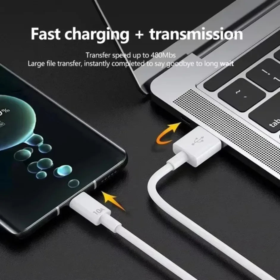 Universal 120W USB Type C Cable 10A Super Fast Charging Cable 1M/1.5M/2M