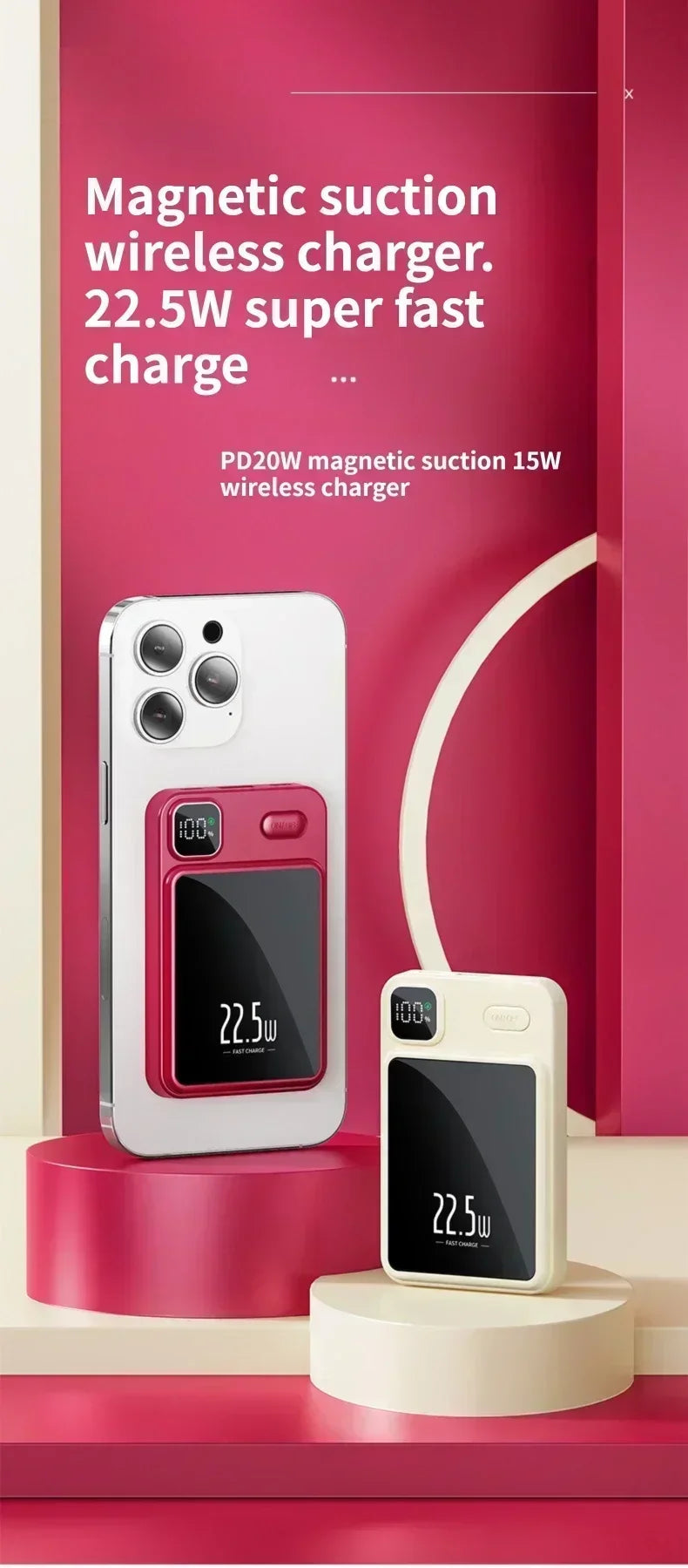 30000mAh Magnetic Wireless Charger Power Bank Magsafe For Android And iPhone