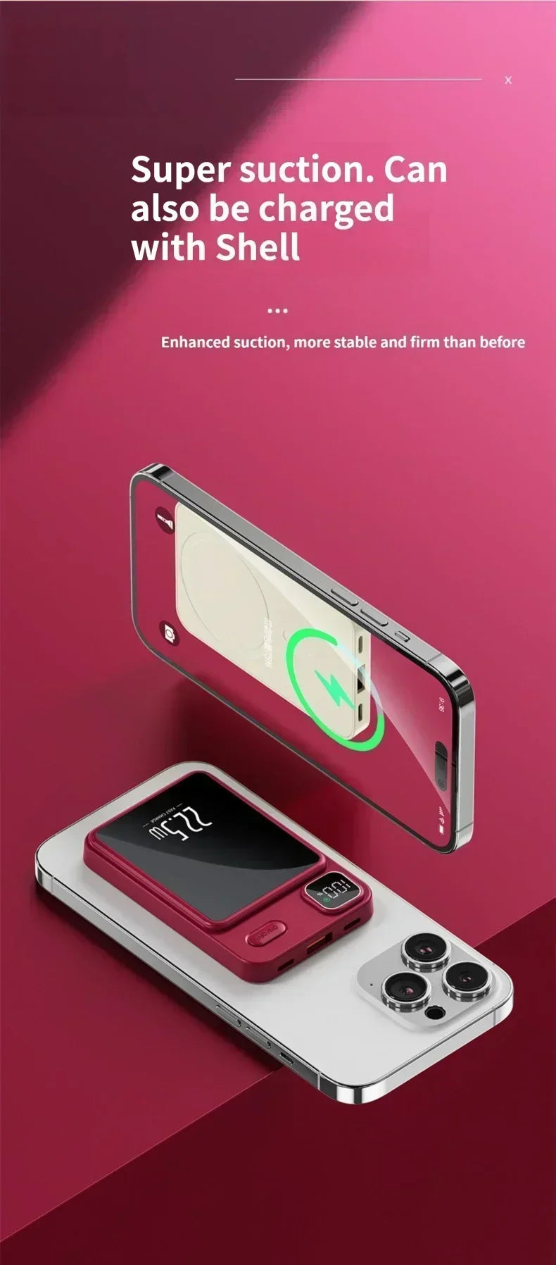 30000mAh Magnetic Wireless Charger Power Bank Magsafe For Android And iPhone