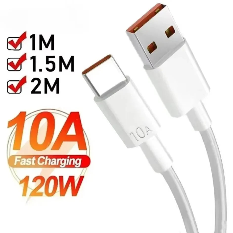 Universal 120W USB Type C Cable 10A Super Fast Charging Cable 1M/1.5M/2M